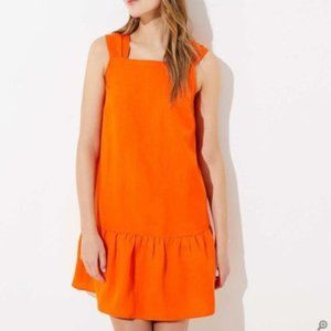 LOFT Petite Square Neck Flounce Dress